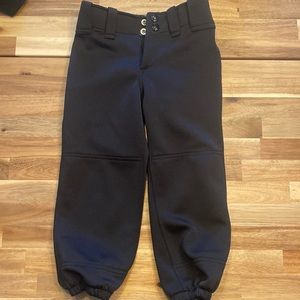 Mizuno YS Girls 21.5 - 23.5 softball Black pants